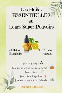 couverture fond blanc bord vert flacon huile essentielle avec citron